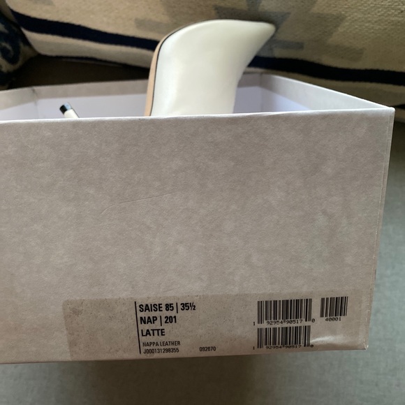 Jimmy Choo Saise 85 heels pump latte nappa leather 35.5/5.5 NWT - Picture 13 of 16